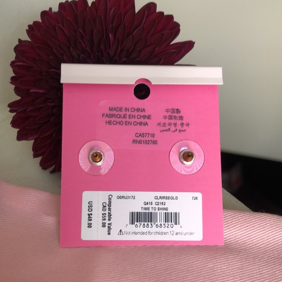 Kate Spade Rose Gold Time to Shine Earring Studs - Picture 3 of 4